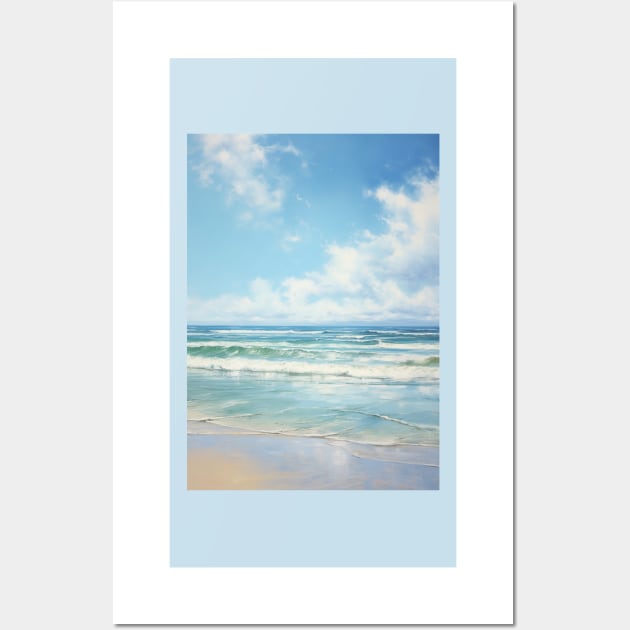 Minimalistic water color painting of ocean - 3 Wall Art by UmagineArts